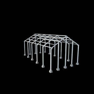 idustrial metal hangar 3D model