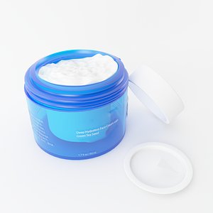 Blue Transparent Cream Jar -3D Model- FBX 3D