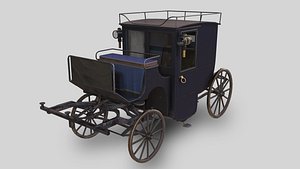 Lowpoly PBR Brougham Carriage