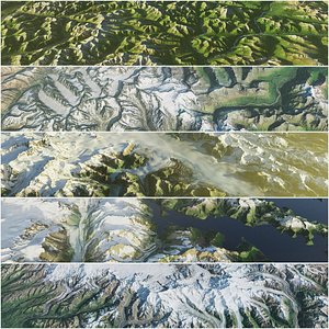 National parks of Alaska - realistic huge scale landscape environments