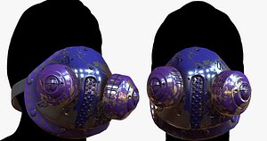 3D Gas mask respirator scifi futuristic