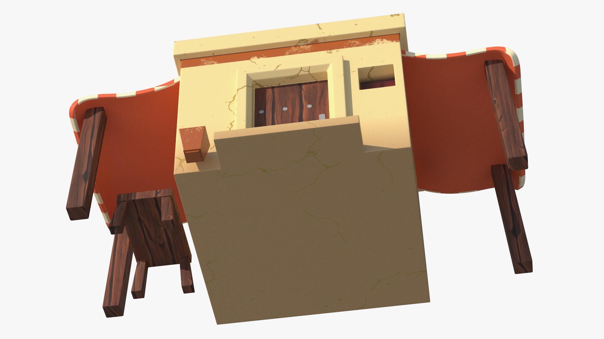 Stylized Arabian House With Sheds And Bench Model - TurboSquid 2203574