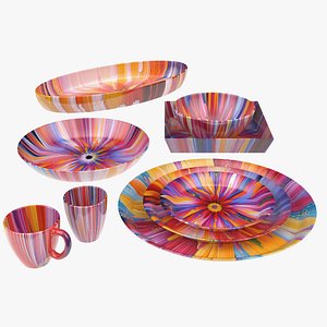 Colorful tableware 3D