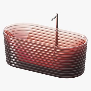 3D Bath ribbed glass model
