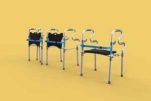 3D FOLDABLE WALKER SEAT FOLDING WALKING FRAME CHAIR STANDING AID model