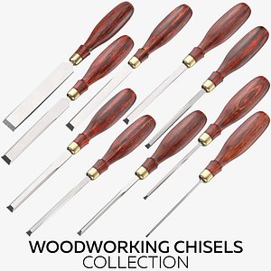 3D woodworking chisels model