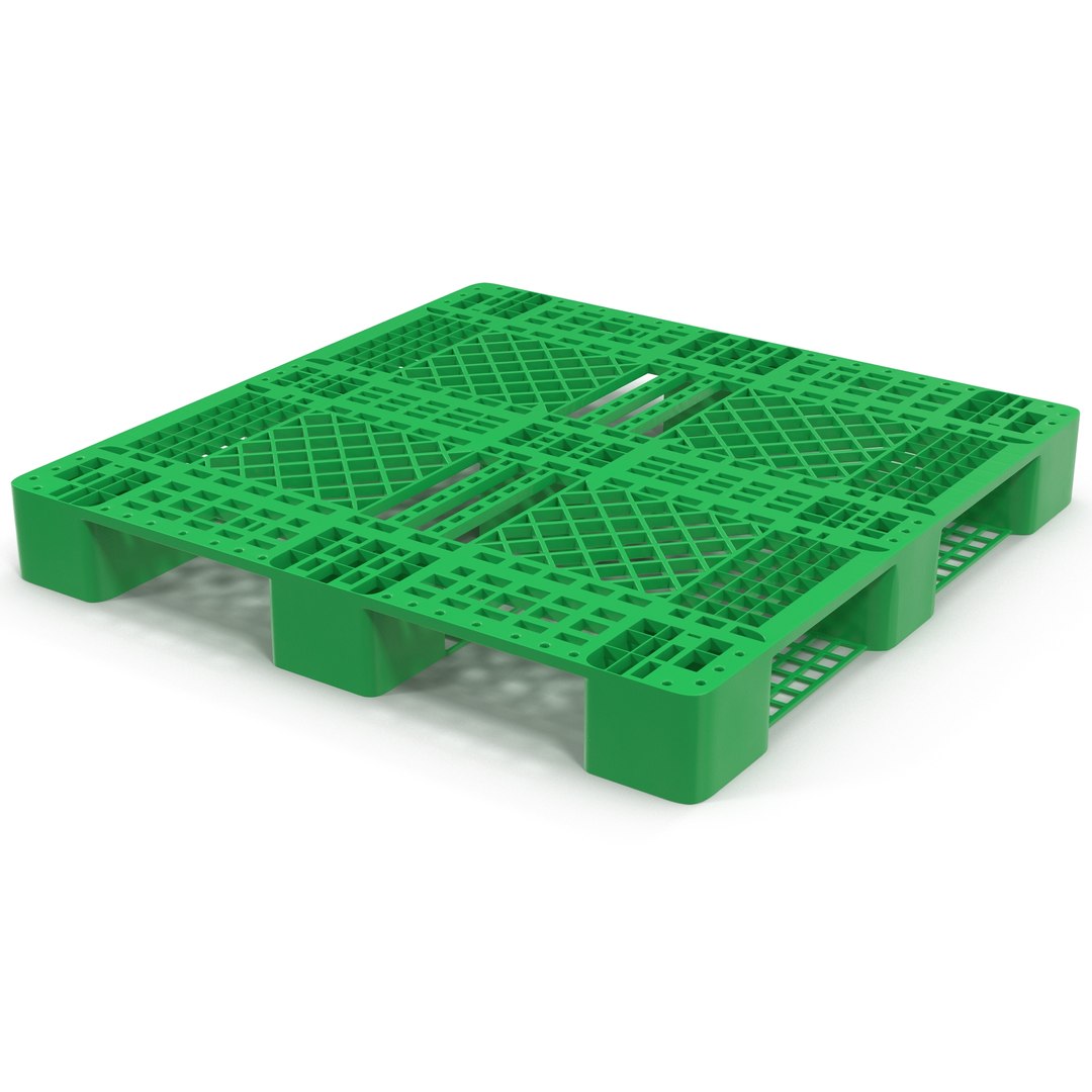 Plastic Pallet Green 3D Model 3D model preview