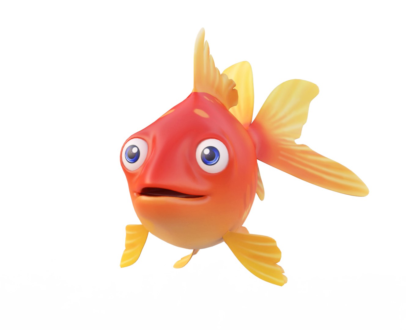 3D Common Gold Fish Toon Model - TurboSquid 1586036