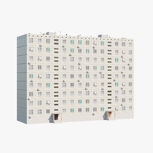 Soviet Panel Apartment Building two entrances