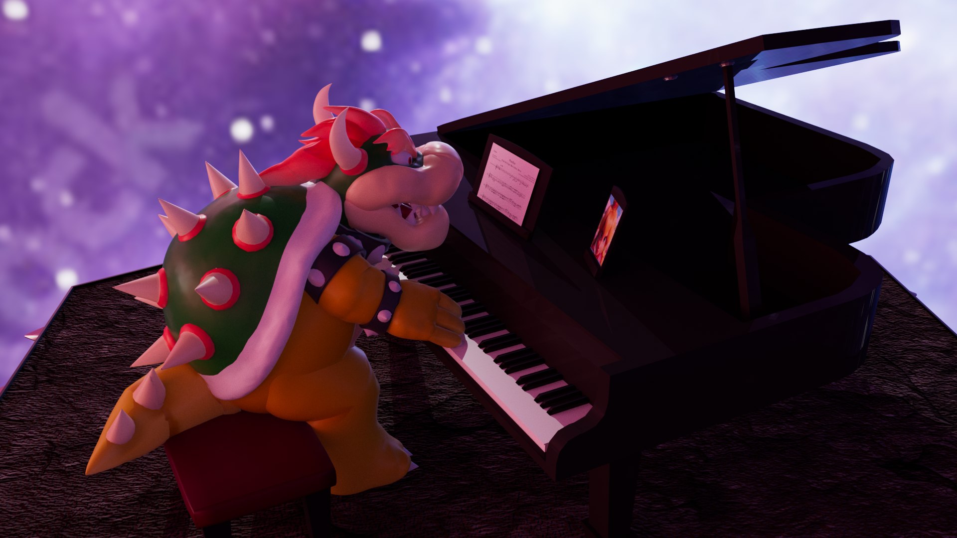 3d Model Bowser With The Piano Turbosquid 2074961