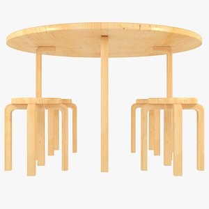 minimalist clear artek alvar aalto 3D model