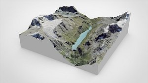 3D Lac de Mauvoisin reservoir Valais Switzerland model