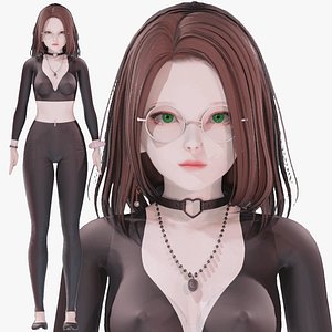 Casual clothes 0026 - Rig - Unreal - Unity - Blender - Animated - Realistic Female Character 3D