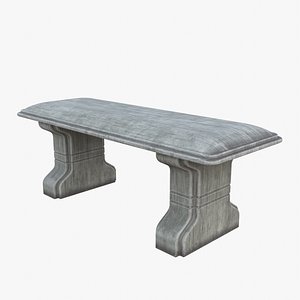 3D Old Wooden Bench model
