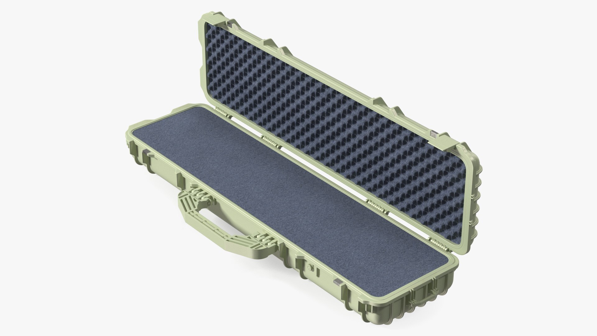 Open Military Hard Case Green 3D model preview