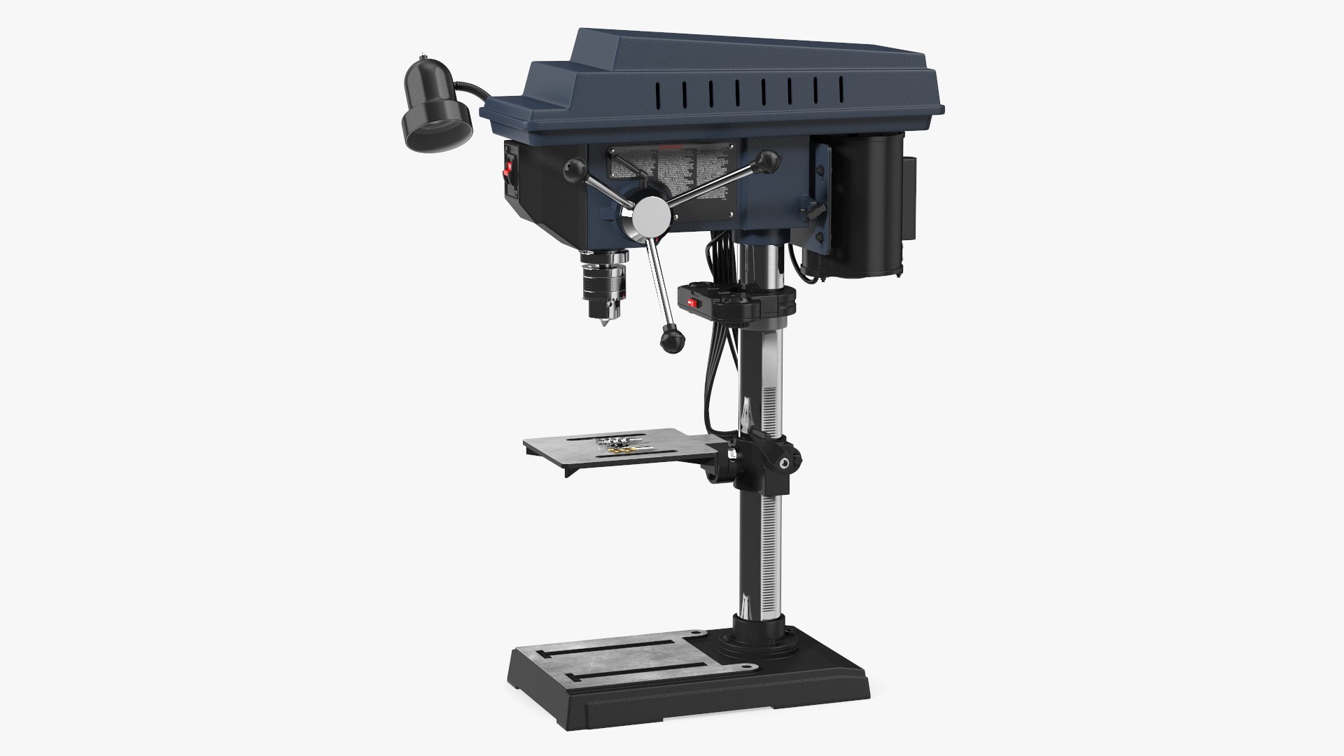 Bench Drill Press with Drill Bits 3D model preview