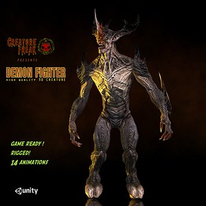 3d model demon fighter