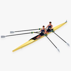 Rowing Double Sculls Animated HQ Editorial License