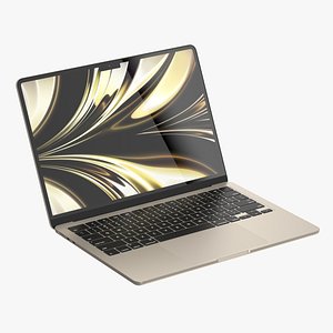 3D MacBook Air M2 Starlight model