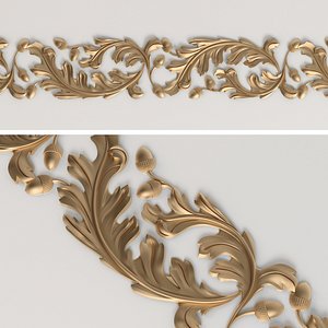 3D model frieze oak leaf and acorns | Bg-034