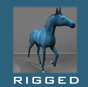 3d horse rigged animation model