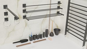 bathroom accessories 3D model