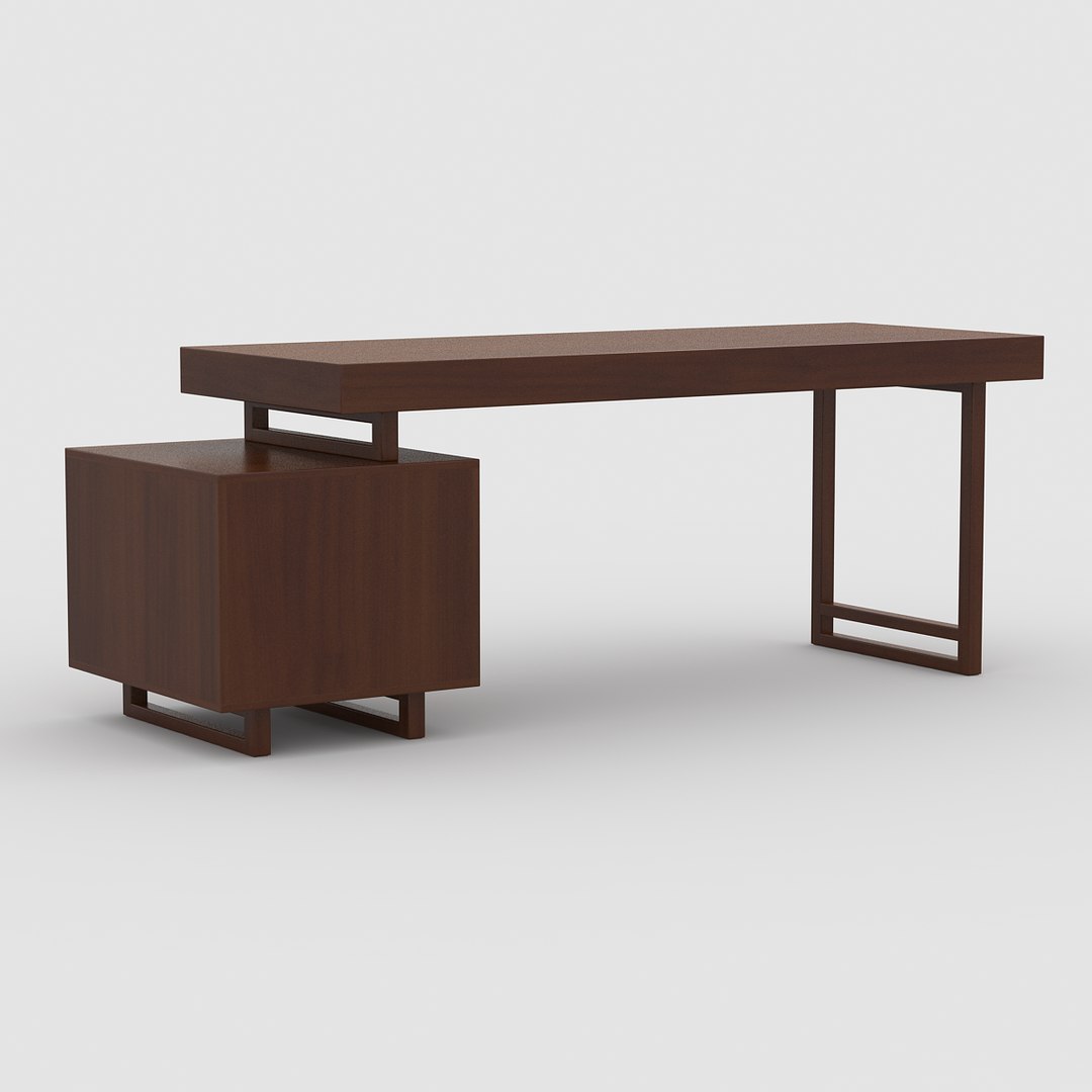 3d model desk cherry wood