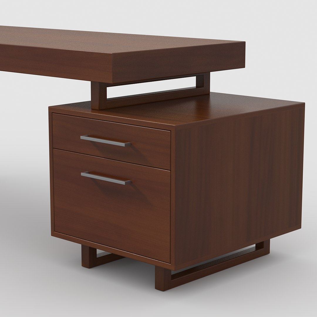 3d model desk cherry wood