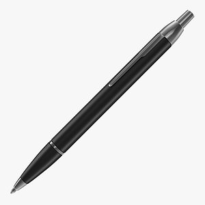 Black Steel Ballpoint Retractable Pen
