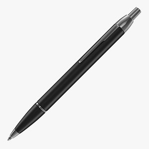 Black Steel Ballpoint Retractable Pen
