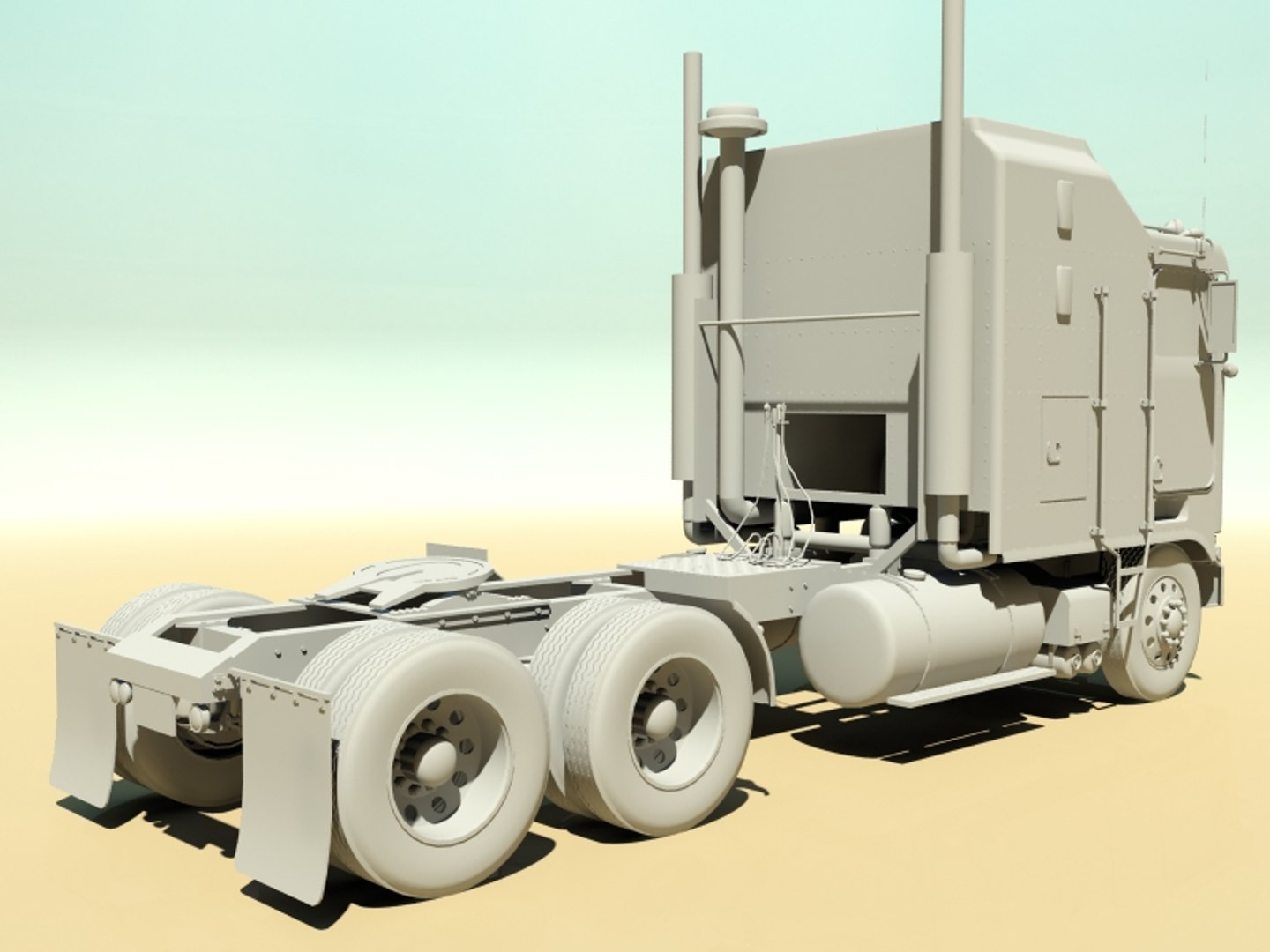 k100c semi truck 3d model