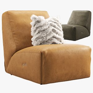 3D Joybird Clover Leather Chair option 1