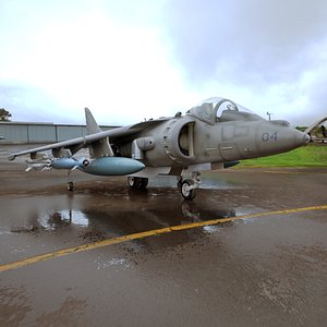 3D AV-8B Harrier II Attack Aircraft Gray