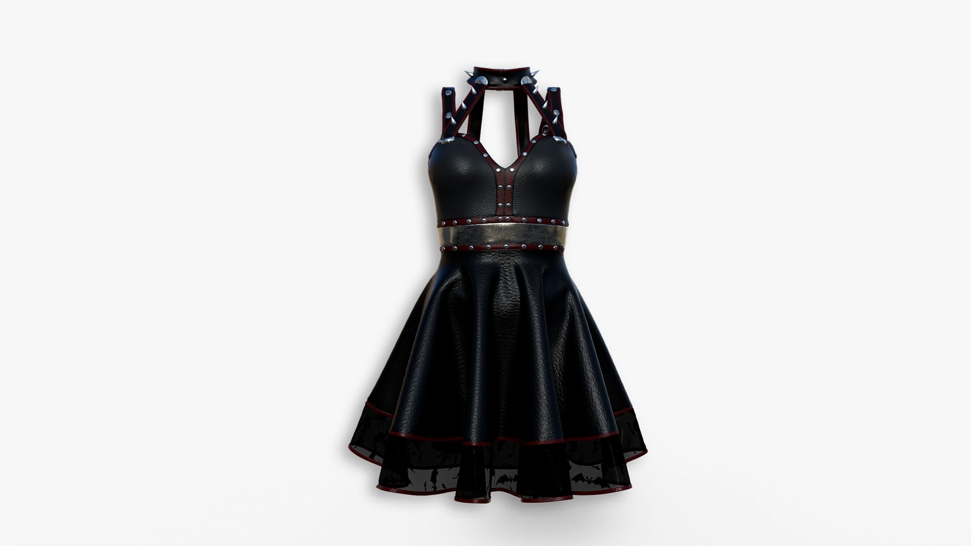 New Women Gothic Punk Dress For 3D Model - TurboSquid 1744635