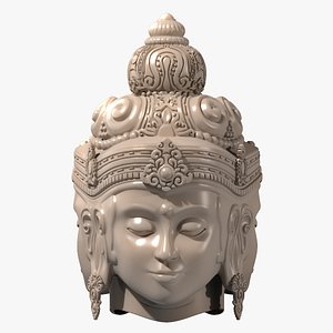 3D brahma faces statue
