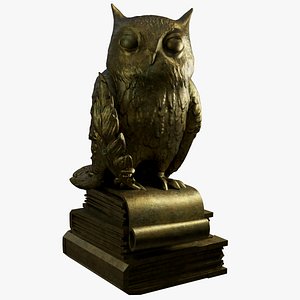Owl on the books 3D