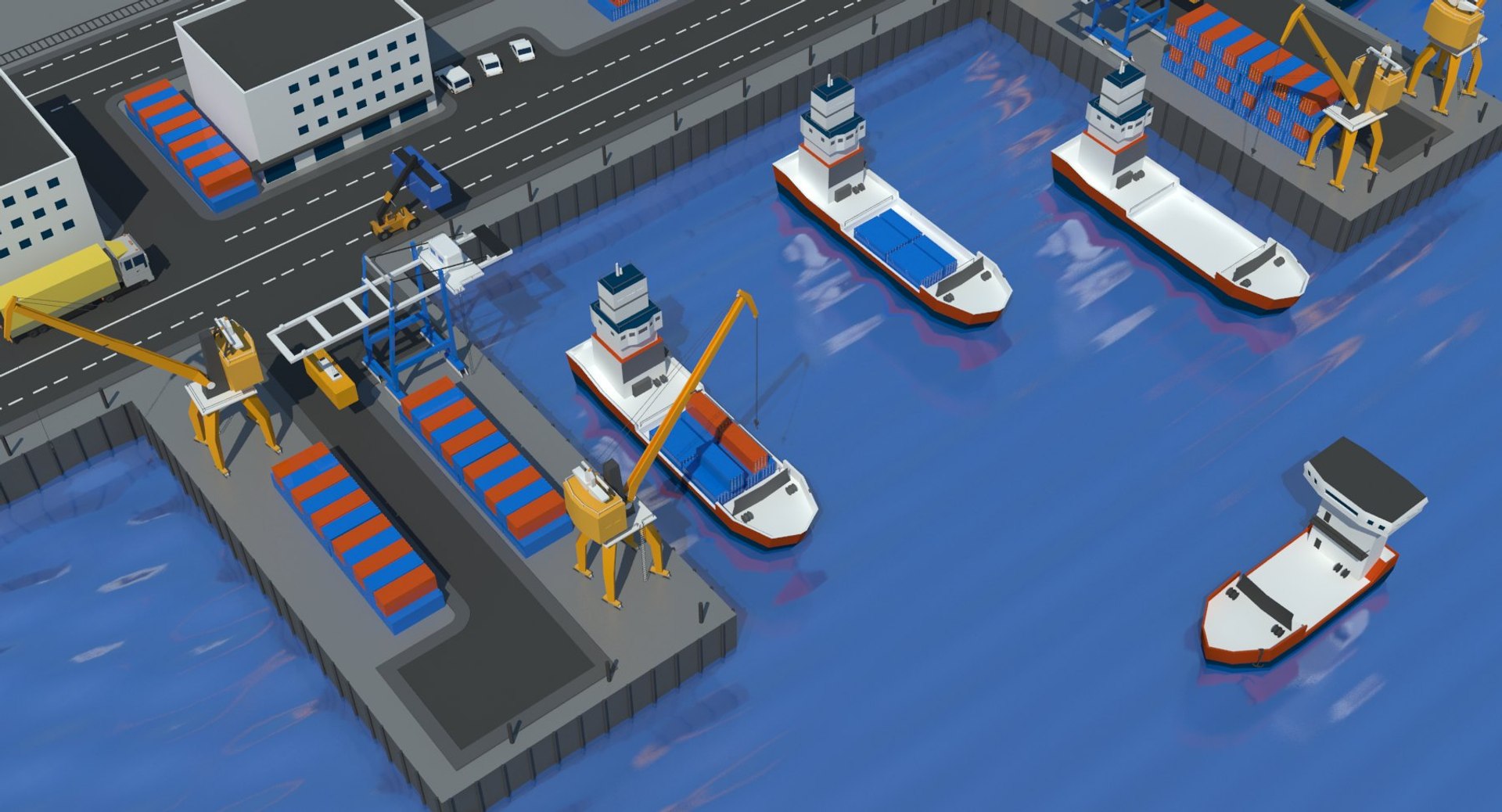 3D Port Scene - TurboSquid 1341584