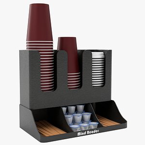 3D Cups Organizer Dispenser model