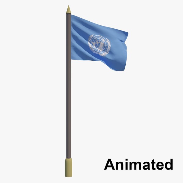 3D model flag united nations -