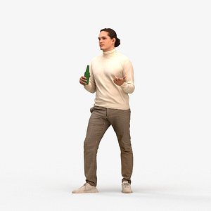 00493Mateo005 - Adult Caucasian man talking in public wearing transitional seasonal clothing