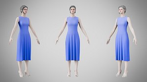 Dress 43 Very Light Blue 3D model