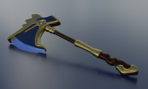 3D Fantasy axe battle weapon  PBR model