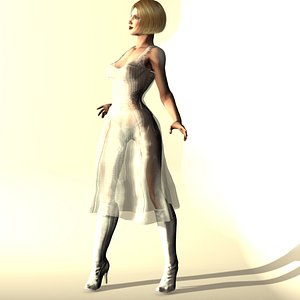 realistic fashion rigged 3D model