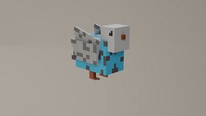 3D Voxel Low Polly Animal Bird