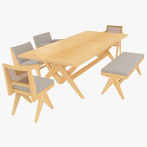 cassina table seating 3D model