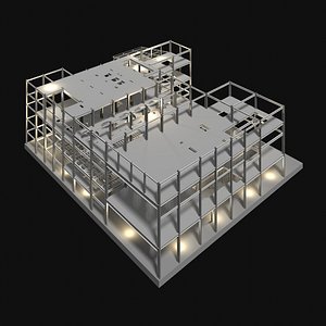 Factory structure in plan cut 25i05 3D model