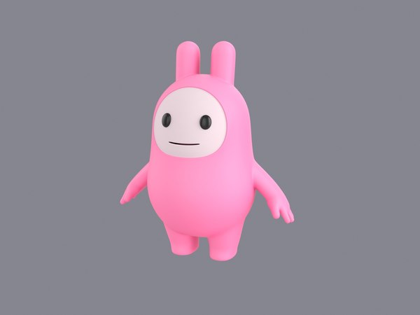 Rosa Mascot roqueiro cabeludo em 2D / 3D mascotes Mudança de cor