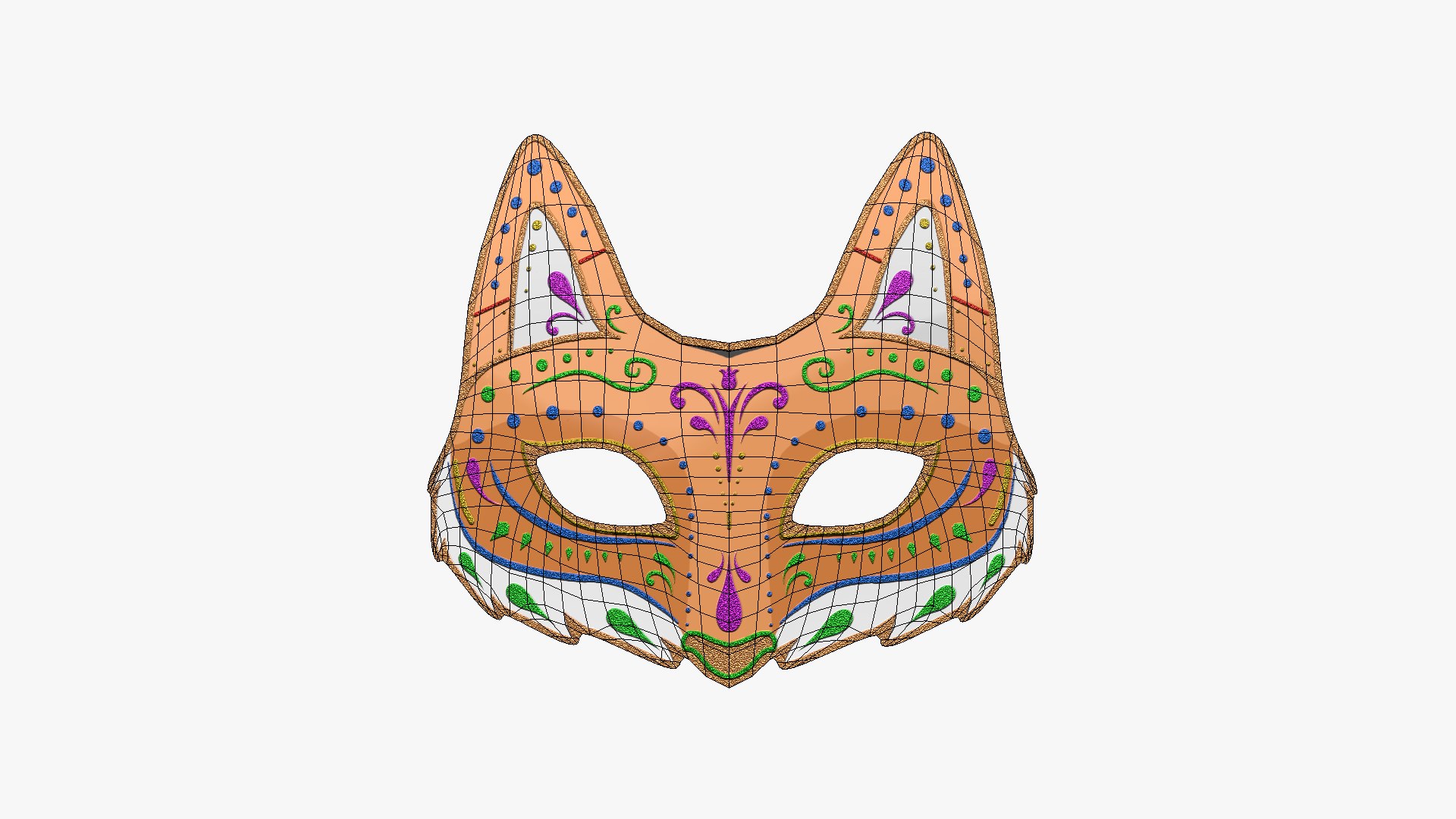 04 Fox Mask Paper Collection - Character Design Fashion 3D Model ...