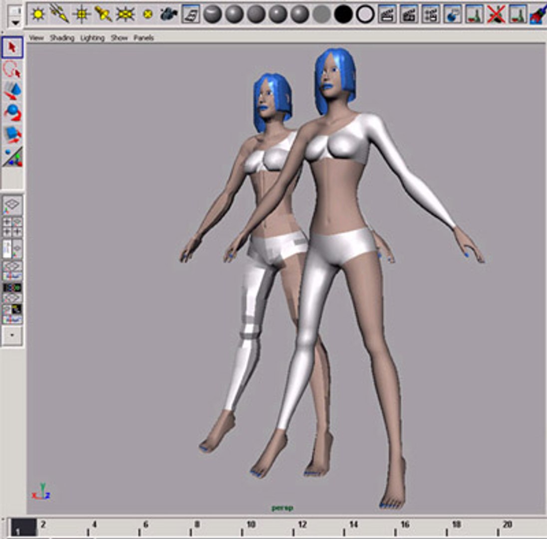 Female Polygons Subdivision 3d Model