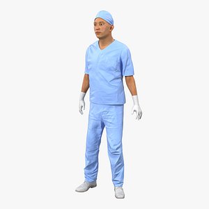 3ds max male surgeon asian rigged